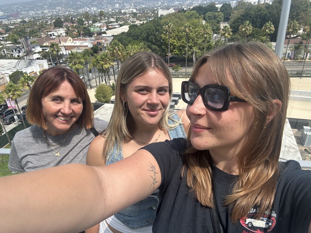 Me and my two daughters at the top of the Academy Museum.